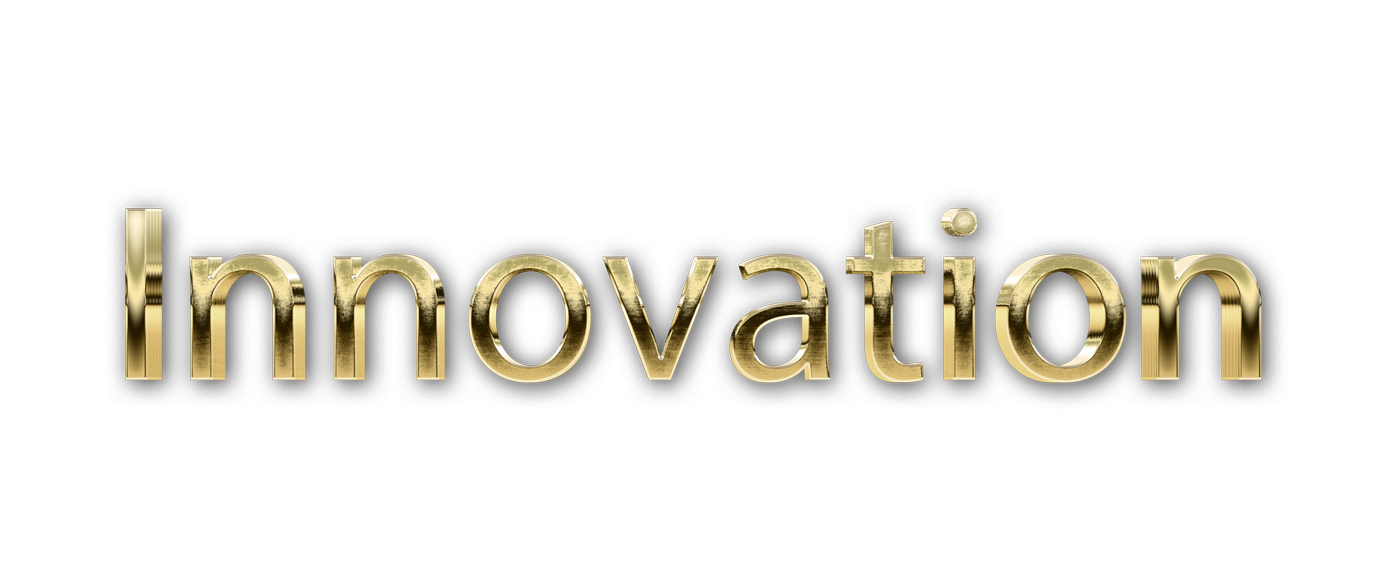 3D WORD INNOVATION gold text effects art typography PNG images free